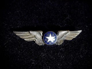 Wwii U.  S.  Naafw National Association Air Forces Women Sterling Silver Wings Pin
