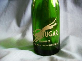 Scarce 1947 Cougar Beverage Company,  Pullman,  Washington Acl Soda Bottle