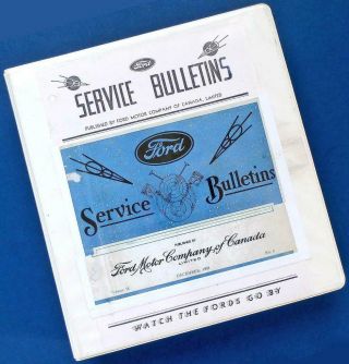 1932–1939 Ford Of Canada Service Bulletins Binder — Early Ford V - 8
