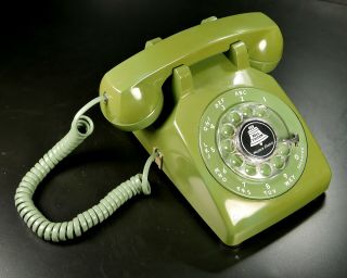 Western Electric Vintage Olive Green Rotary Dial Telephone Model C/d500 Restored