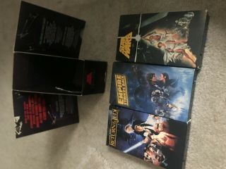 Vintage STAR WARS VHS VCR Tapes Trilogy RED LABEL CBS Movies Version 3