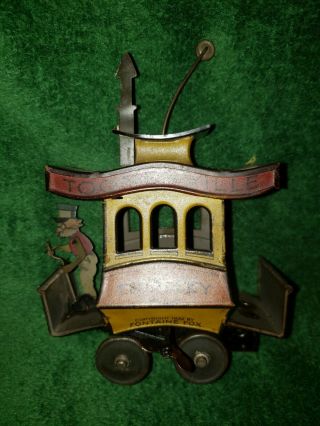 1920s Toonerville Trolley Tin Lithograph Wind - Up Toy By Fontaine Fox