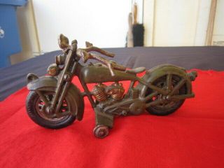 Hubley Harley Davidson Police Motorcycle Toy Cast Iron