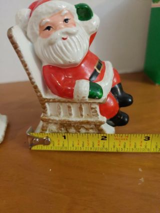 Vintage Christmas Salt And Pepper Shakers Santa & Mrs.  Claus In Rocking Chairs 3
