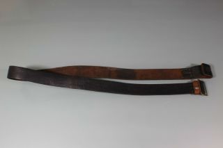 Ww1 Ww2 Era Brown Leather Mauser Rifle Sling.  Part.  Unknown Country S29
