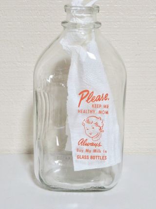 Vintage Montebello Sanitary Dairy Glass Milk Bottle 1/2 Half Gallon,  Ad Graphic