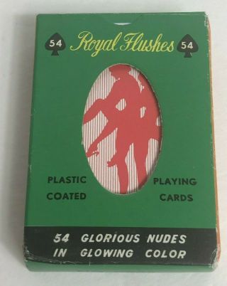Vintage Royal Flushes 54 Glorious Nude Risque Playing Cards In Color 1970
