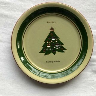 2 Vintage Stangl Rotary Club Christmas Tree Coasters 3
