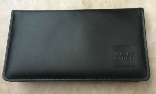 Wells Fargo Black Leather Check Book Cover