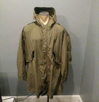 Vintage Us Army Parka - Shell,  M - 1951 Jacket Sz (l) Dated 16 June 1953,  Korean War