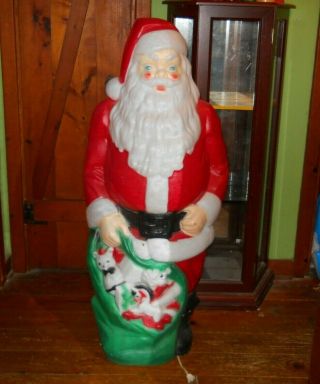 Vintage Empire 48” Santa Claus Lighted Blow Mold W/toy Sack