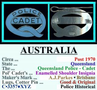 Enamelled Shldr Badge • Australia • Queensland Pol 