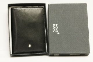 Montblanc Black Leather Pen Pouch With Notepad And Slip Wallet