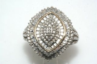 Diamond Sterling Silver Ballerina Ring Sz 9