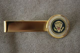 President George H W Bush White House Presidential Seal Rare Tie Clip W/gift Box