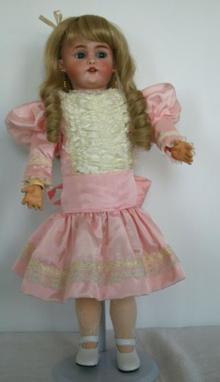 Antique Bisque 18.  5 " Simon Halbig 1079 German Doll Bj Body Lovely Girl Dressed