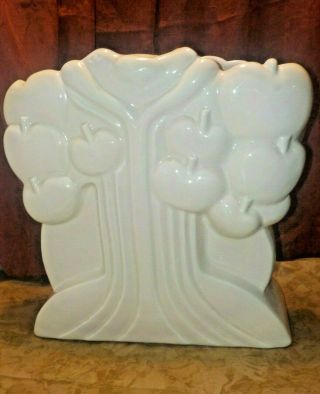 Vtg Italian Art Deco Ceramic Glazed Apple Tree Vase 12 " X 12 " Karen Swildens