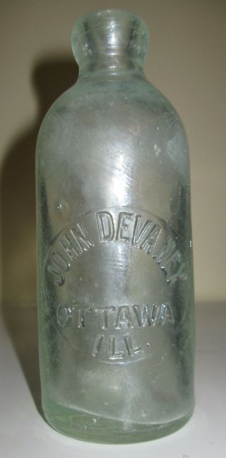 John Devaney Hutchinson Bottle - Ottawa,  Il,  Illinois - Hard One To Find