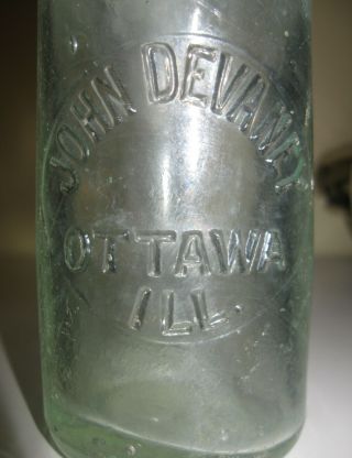 John Devaney Hutchinson Bottle - Ottawa,  IL,  Illinois - Hard One to Find 2