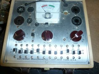 Vintage 1966 EMC - 213 Tube Tester with Manuals 2