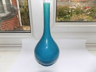 Antique Chinese Turquoise Blue Glazed Pottery Bottle Vase Height 19 Cm (1)