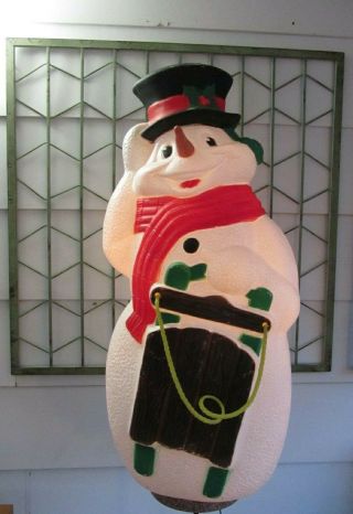 Vintage Tpi Blowmold Christmas 40 " Snowman Blow Mold 2000 Made In Canada