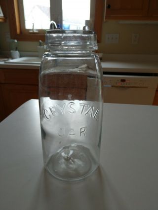 Crystal Jar Half Gallon Mason Fruit Jar With Glass Lid