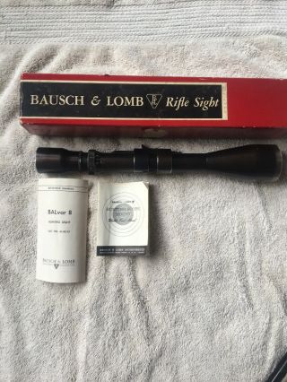 Vintage Bausch & Lomb Balvar - 8 - - 2.  5 To 8 - Tapered Cross Hairs Rifle Scope