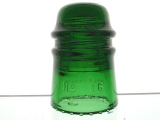 GLOWER 7UP GREEN McLAUGHLIN No 16 Glass Toll Insulator 2