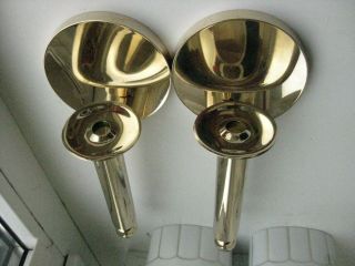 Swedish Gusum Two Solid Brass Wall Candlesticks Limited Edition