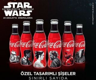 Coca Cola Turkey Turkish Star Wars The Rise Of Skywalker Empty Bottles Set