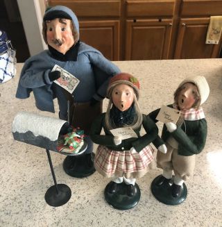Buyers Choice Caroler Set Of 3: Postman With Boy And Girl Mailing Letters