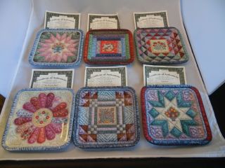 Mary Ann Lasher Bradford Exchange Cherished Traditions Quilt Plates Set Of 6