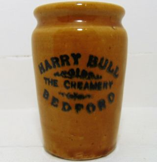 " Honey " Glazed Cream Pot From Harry Bull Of The Creamery,  Bedford C1910 - 15