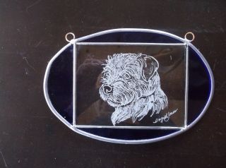 Border Terrier - Beautifully Hand Engraved Ornament By Ingrid Jonsson.