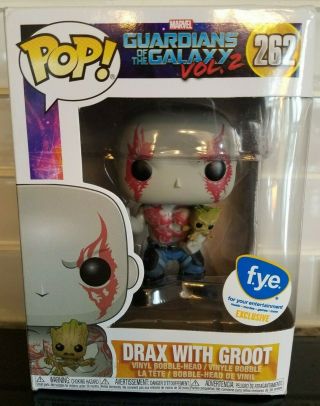 Funko Pop Drax With Baby Groot 262 Fye Exclusive Guardians Of The Galaxy