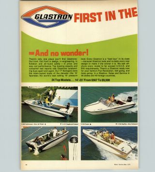 1970 Paper Ad 2 Pg Glastron Boat Co Motor Boats Gulfstream Bayflite Sterndrive