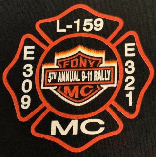 Fdny Nyc Fire Department York City T - Shirt Sz Xl Queens Engine 309 L159