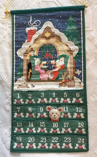 Vintage 1987 Avon Advent Calendar Countdown To Christmas With Mouse
