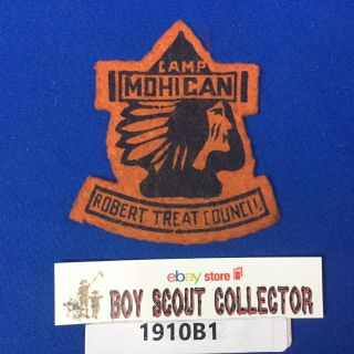Boy Scout Camp Mohican Robert Treat Council Jersey Orange Felt Patch