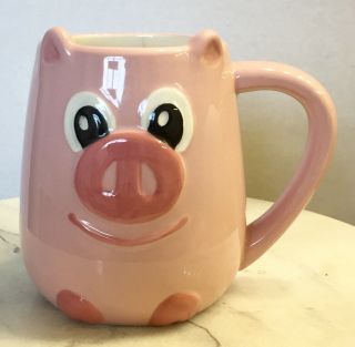 Tag Pink Pig Coffee Mug Tea Cup Hand Painted