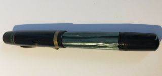 Vintage Pelikan Fountain Pen Green Marbled Barrel Gold Trim - Made In Germany.