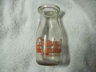 Cacoosing Dairy West Lawn Pa.  Vintage Half Pint Milk Bottle Graphics