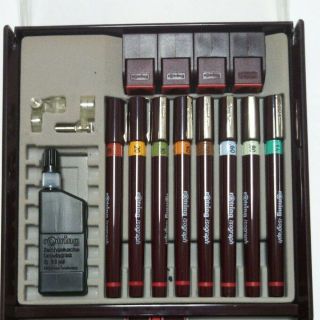 Rotring Isograph/8 Pen 1.  4 0.  8 0.  6 0.  5 0.  4 0.  3 0.  2 0.  1/5 Color Ink/Cleaner 2