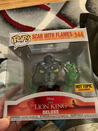 Funko Pop Disney Lion King - Scar With Flames 544 Deluxe - Hot Topic Exclusive