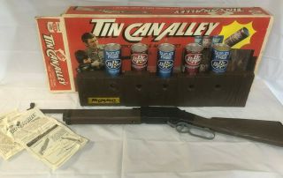 Vintage Ideal Chuck Connor Tin Can Shooting Alley Game Complete Cib