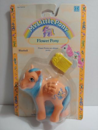 Moc Uk Exclusive Flower Pony " Bluebell " Vintage My Little Pony - G1 Mlp