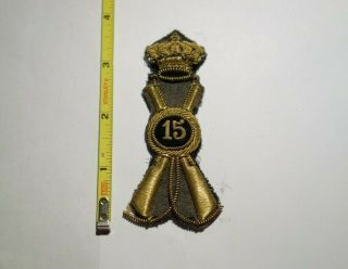 Extremely Rare Wwii Italian Gold Bullion 15th Infantry Division Cap Device
