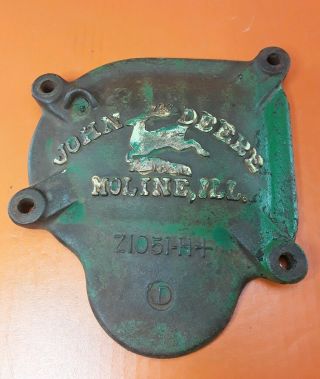 Vintage John Deere Moline,  Ill.  Cast Iron Gear Box Cover Z1051 - H,  Jd