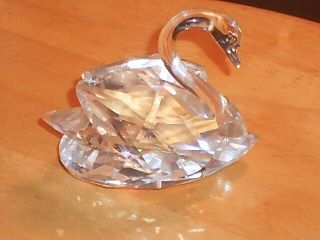 Signed Swarovski Crystal Swan Mini Figurine 1.  75 "